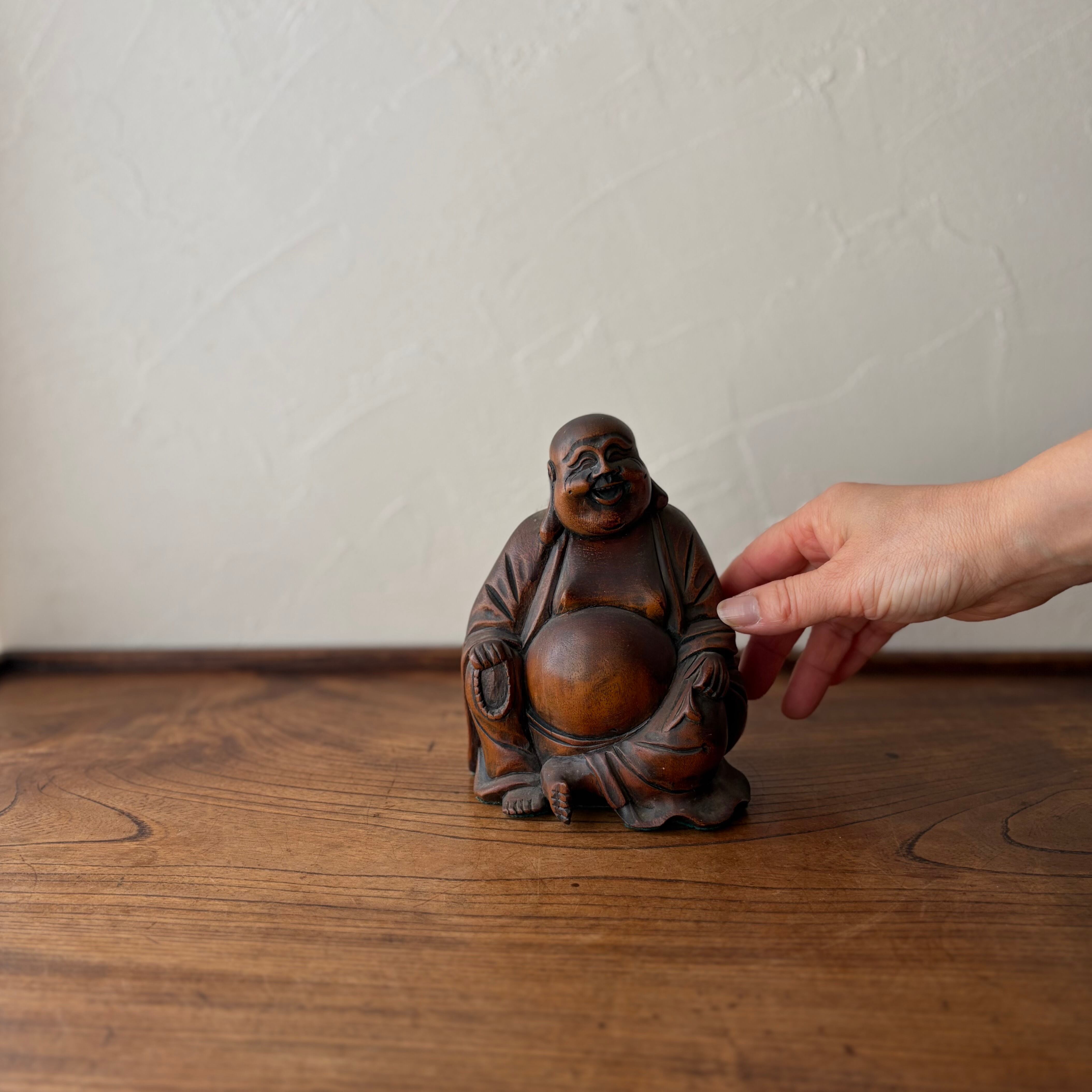 木彫りの布袋様 七福神 置物 縁起物 | 古家具古道具kuon