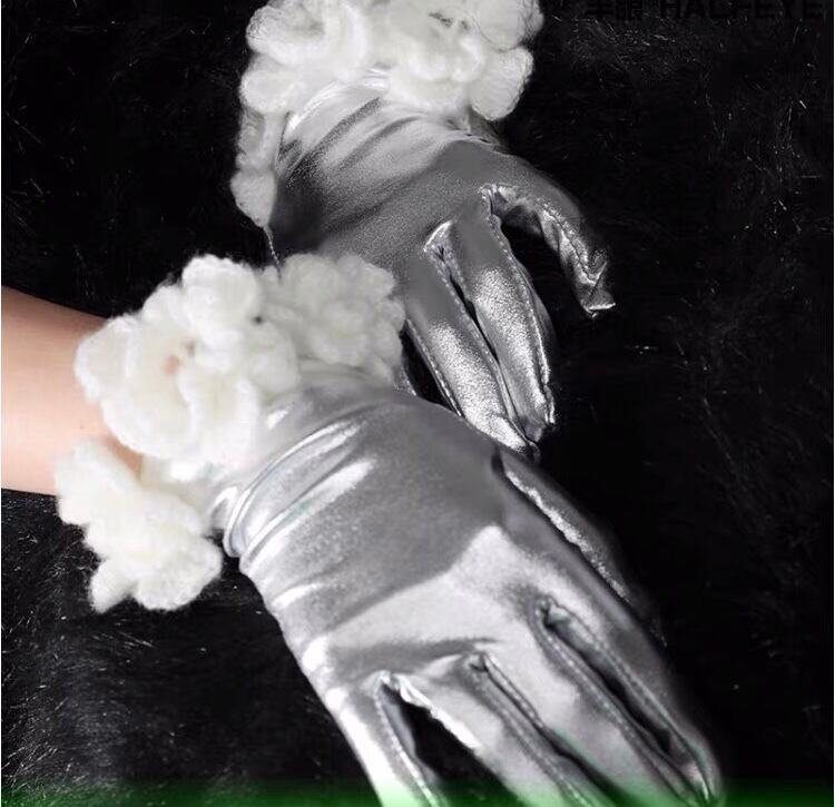 シルバー 手袋 グローブ 花柄 | LOVEYsmileSHOP