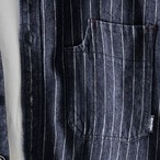 Stripe Pattern Denim Button-Down Shirt ◇2color H0753