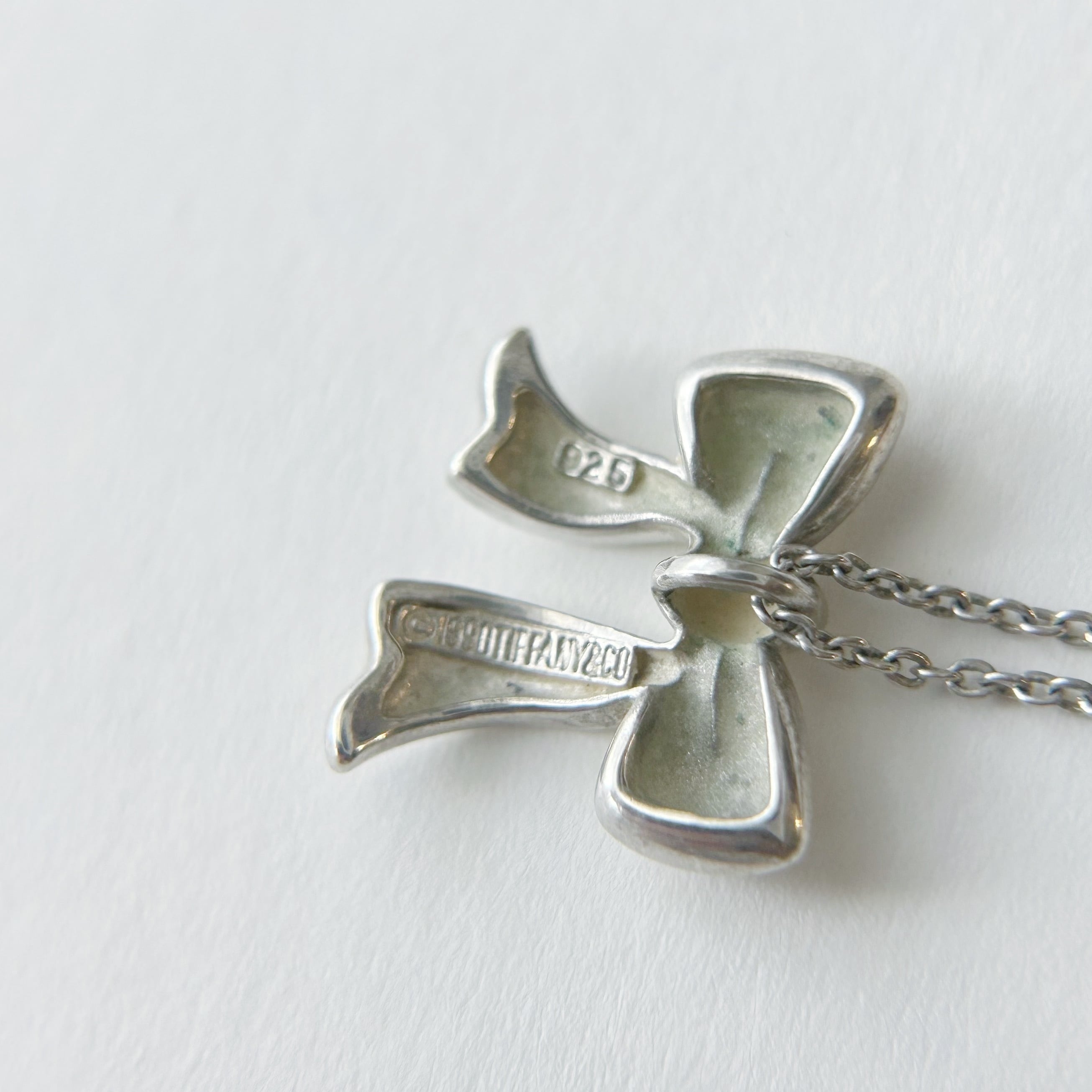 T7071】Tiffany&Co. ribbon necklace/silver925/ティファニー