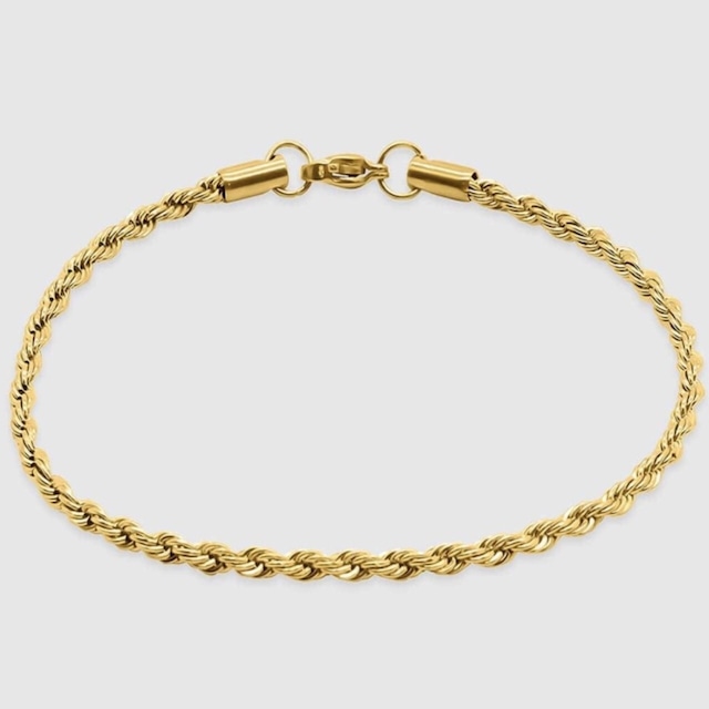 s925 Diamond Cut Chain Bracelet 【3mm 18cm / GOLD, SILVER】