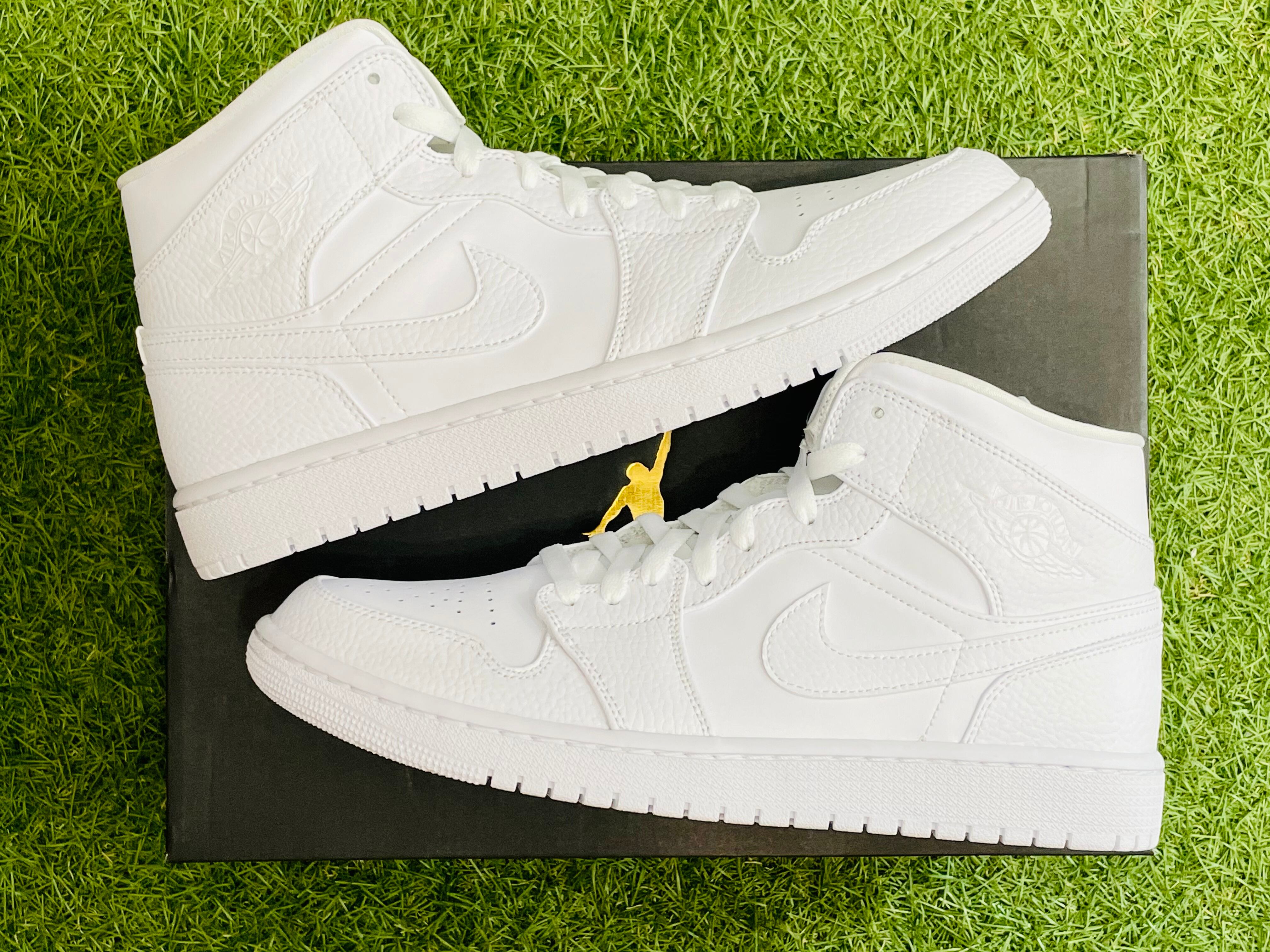 NIKE AIR JORDAN 1 MID TRIPLE WHITE 28cm 554724-130 85JK0727 