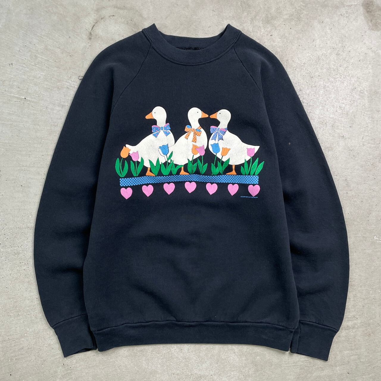 90年代 GOPHER ACTIVEWEAR アニマルプリント ラグランスウェットシャツ 