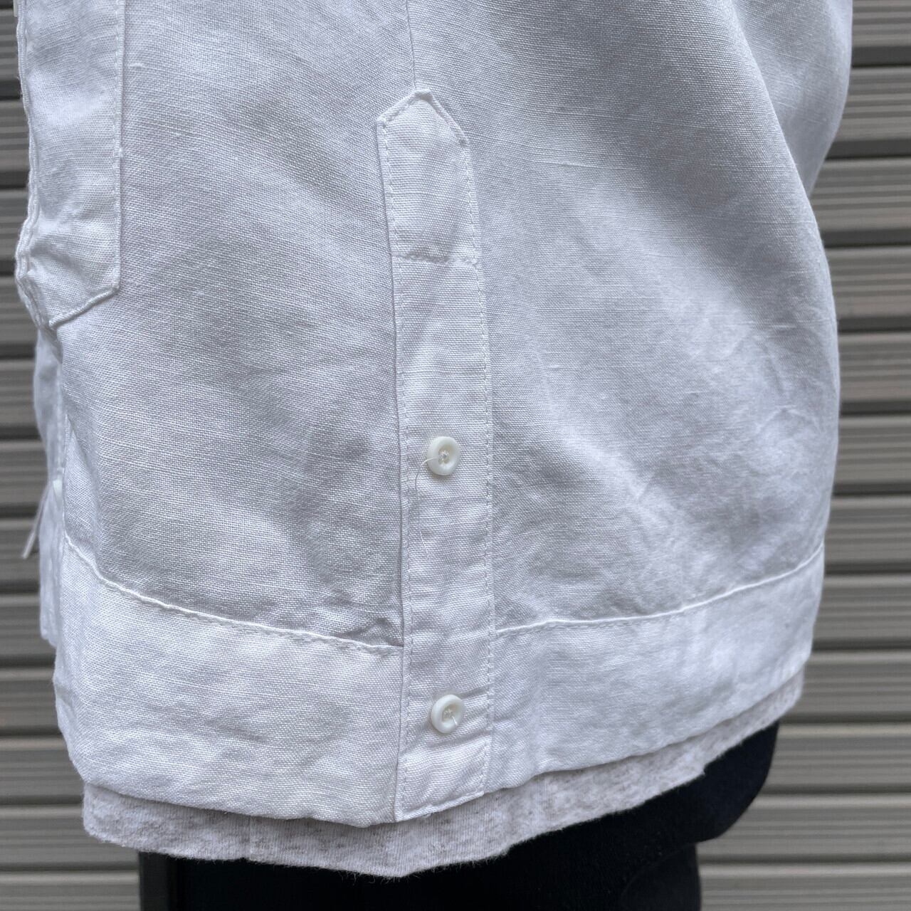 D'Accord リネン 長袖 ピンタック キューバシャツ メンズXL 古着