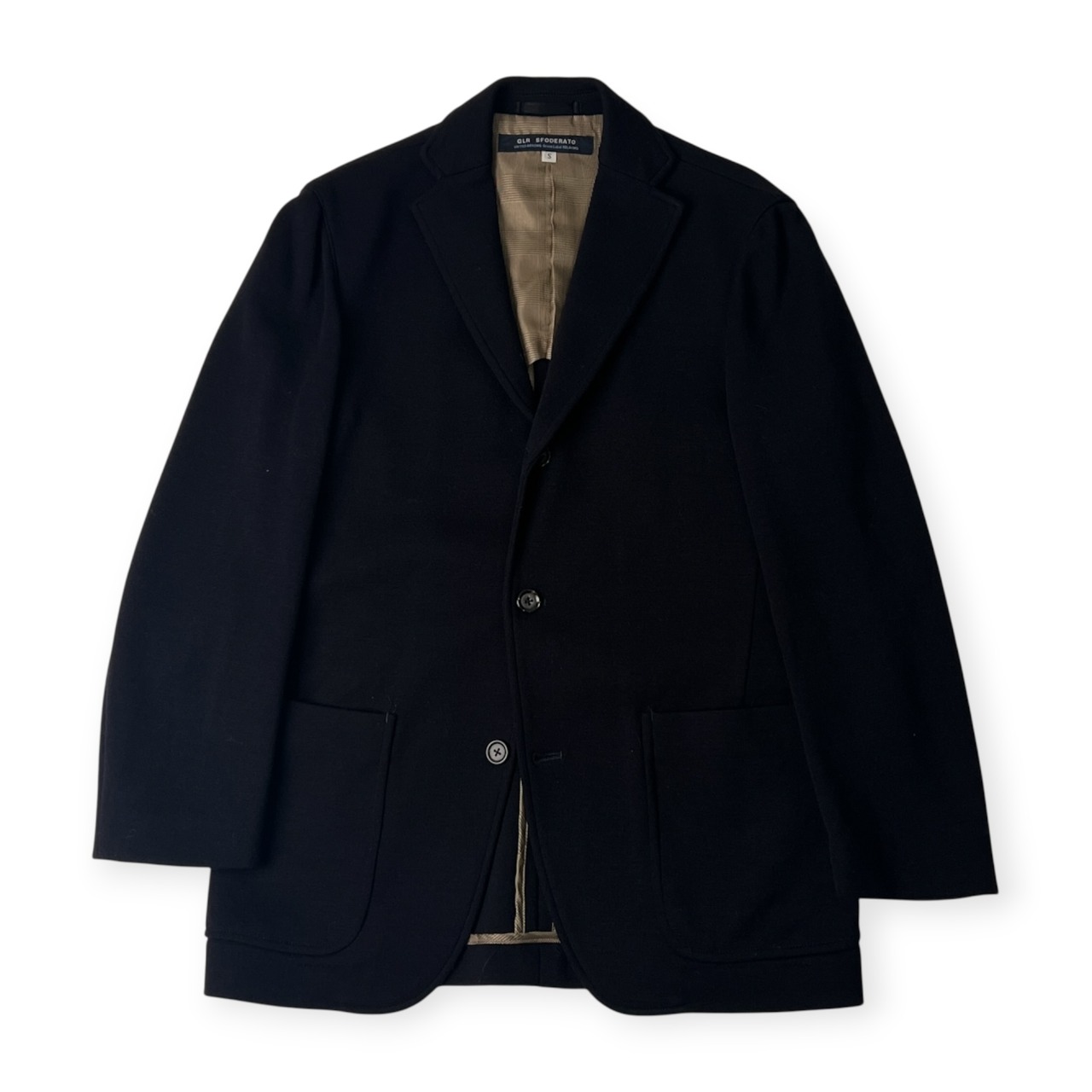 UNITED ARROWS GLR SFODERATO ユナイテッドアローズ 3B ジャージー テーラードジャケット S/ブラック メンズ 背抜き