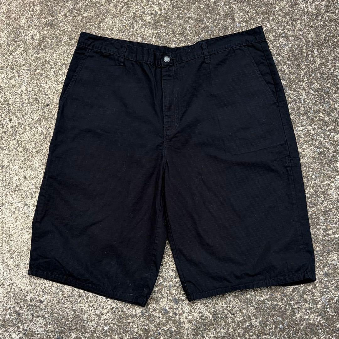 【38 XXLサイズ 程】Dickies 38inc 太めシルエット 古着 黒 ハーフパンツ 綿100%