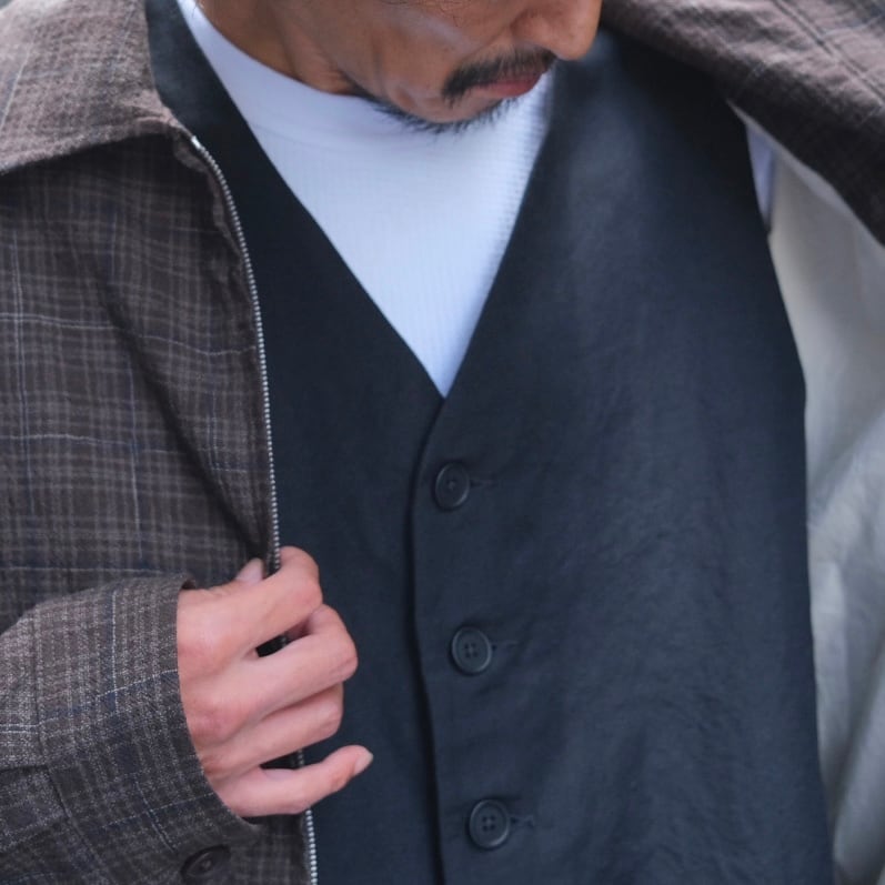 EVAN KINORI(エヴァン キノリ) /Zip Jacket Two Kasuri Wool Check