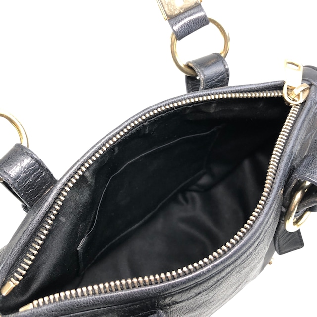 Yves Saint Laurent イヴ・サンローラン トートバッグ ブラック レザー 金具 vintage ヴィンテージ オールド 3tiyps