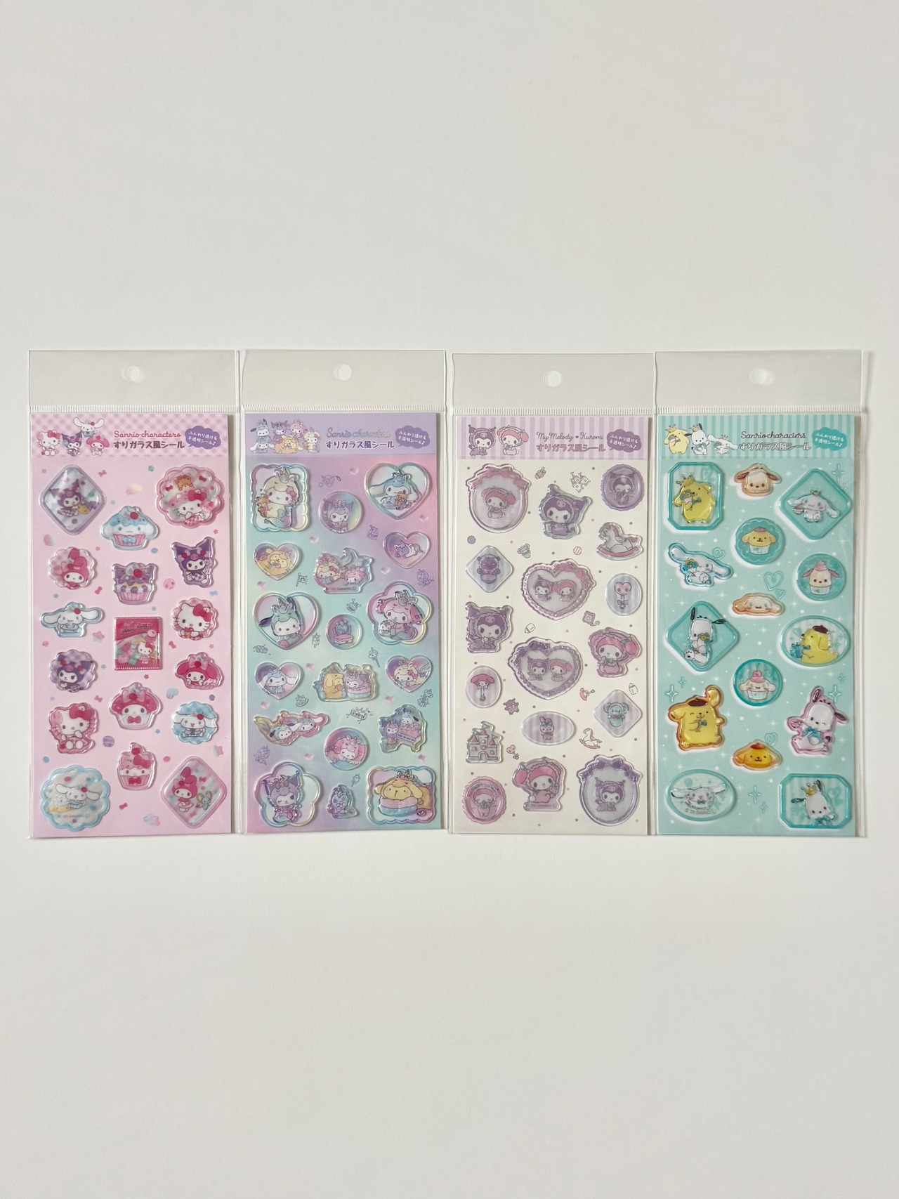 サンリオキャラクターズ　すりガラス風シール4点セット - 1
