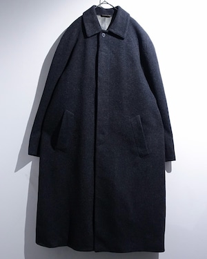EURO Charcoal Gray Wool & Cashmere Balmacaan Coat