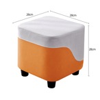 スツール ロータイプ 高さ28cm オレンジ ホワイト 正方形 四角 椅子 腰掛け 玄関 リビング イス チェア 足置き オフィス 北欧 おしゃれ