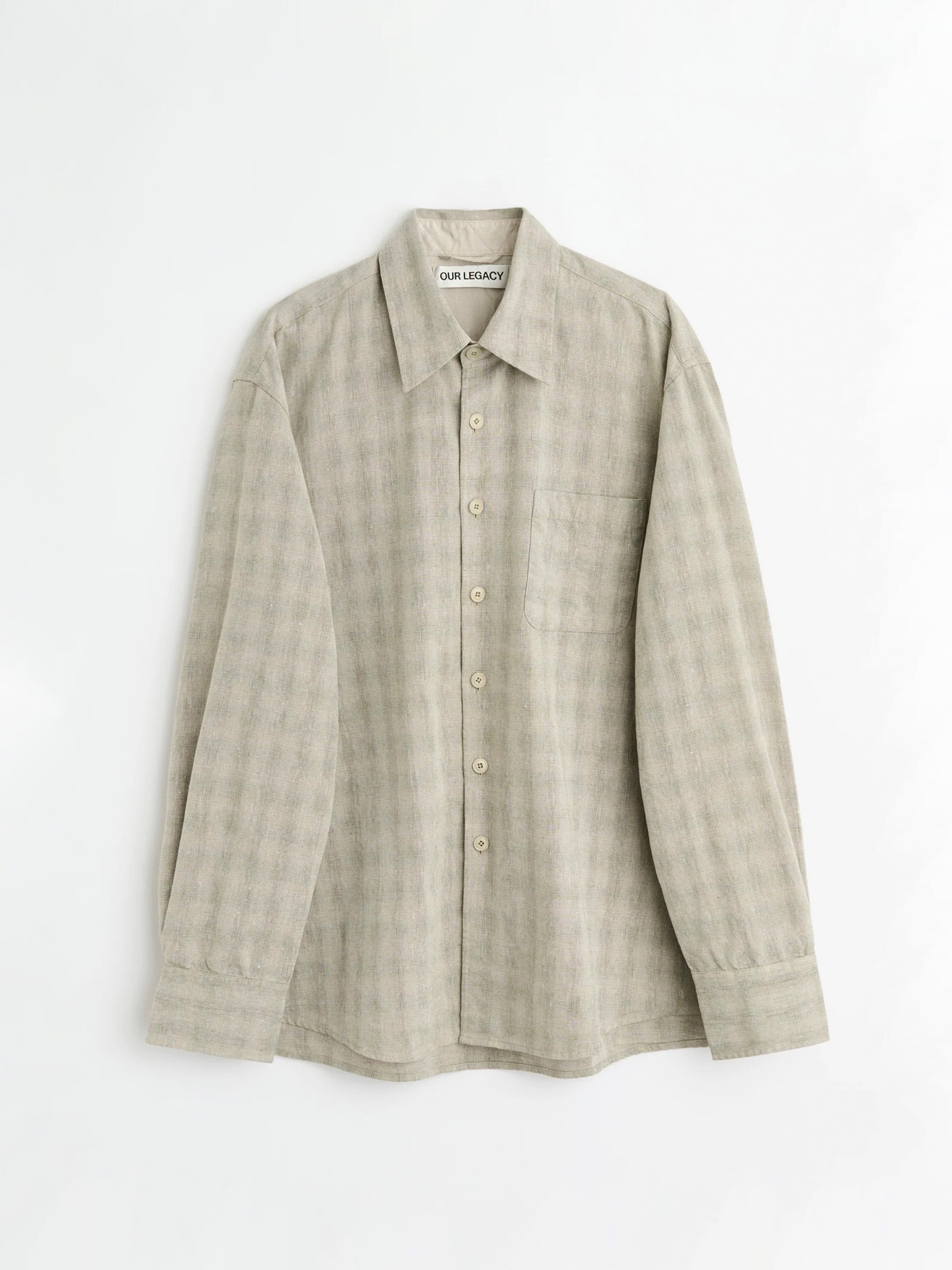 OUR LEGACY ABOVE SHIRT Sage Trail Check Dryline Weave M2262AST