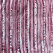 インドの布《インド柄 No.13 /赤ストライプ / コットン》サンガネールのブロックプリント Mulaセレクト