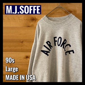【SOFFE】90s USA製 AIRFORCE アーチロゴ スウェット トレーナー ミリタリー Lサイズ US古着