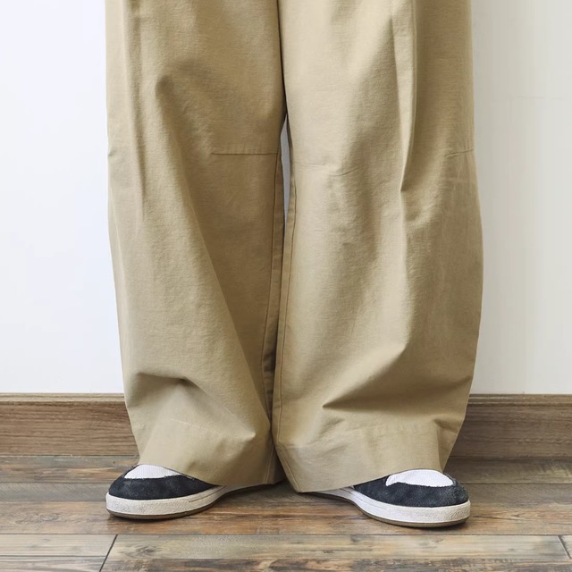 【タック入りワイドレッグフルレングスパンツ 】P00849