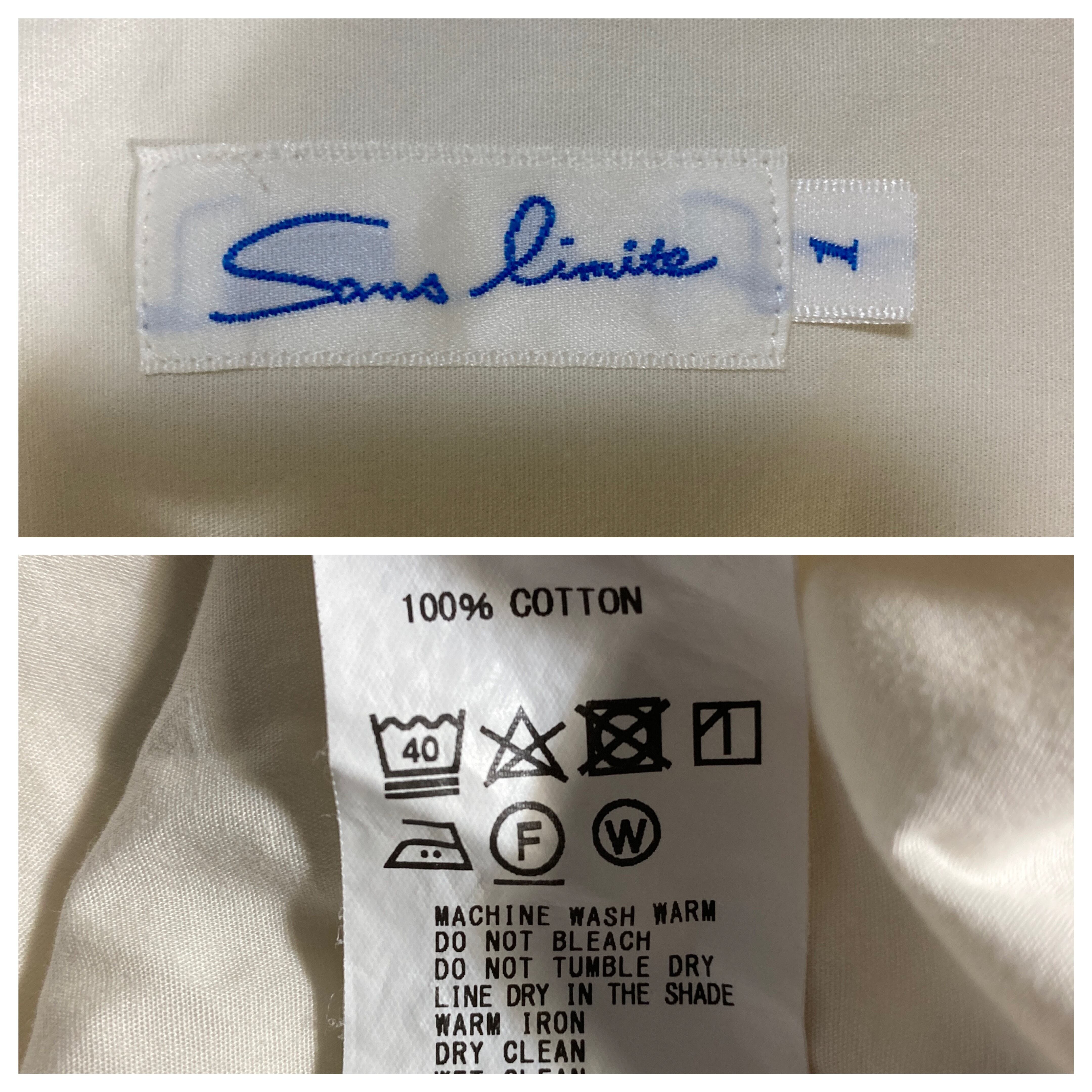 日本製 Sans limite サンリミット レギュラーカラー シャツ ブロード