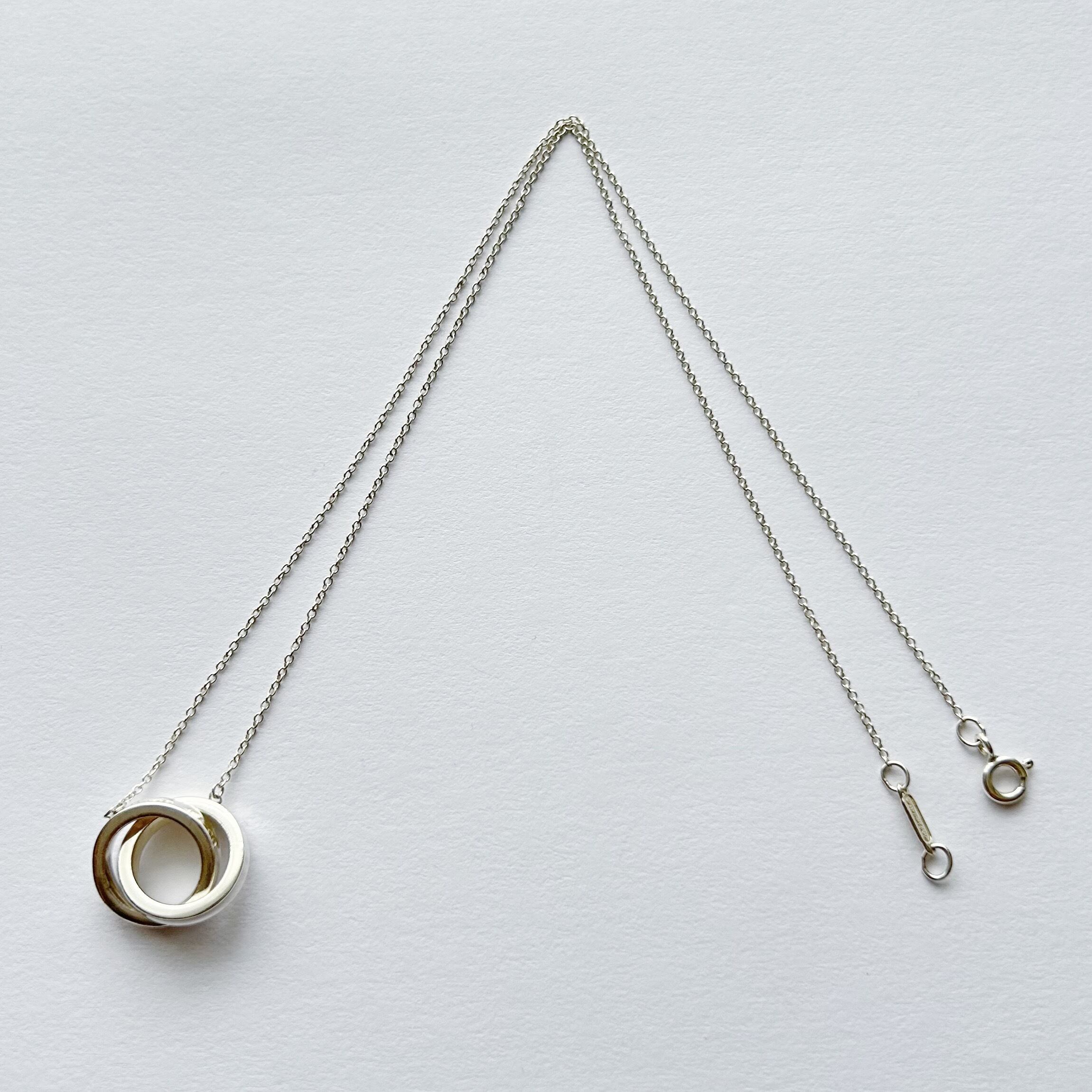 T7062】Tiffany&Co. 1837 interlocking circle necklace/silver925