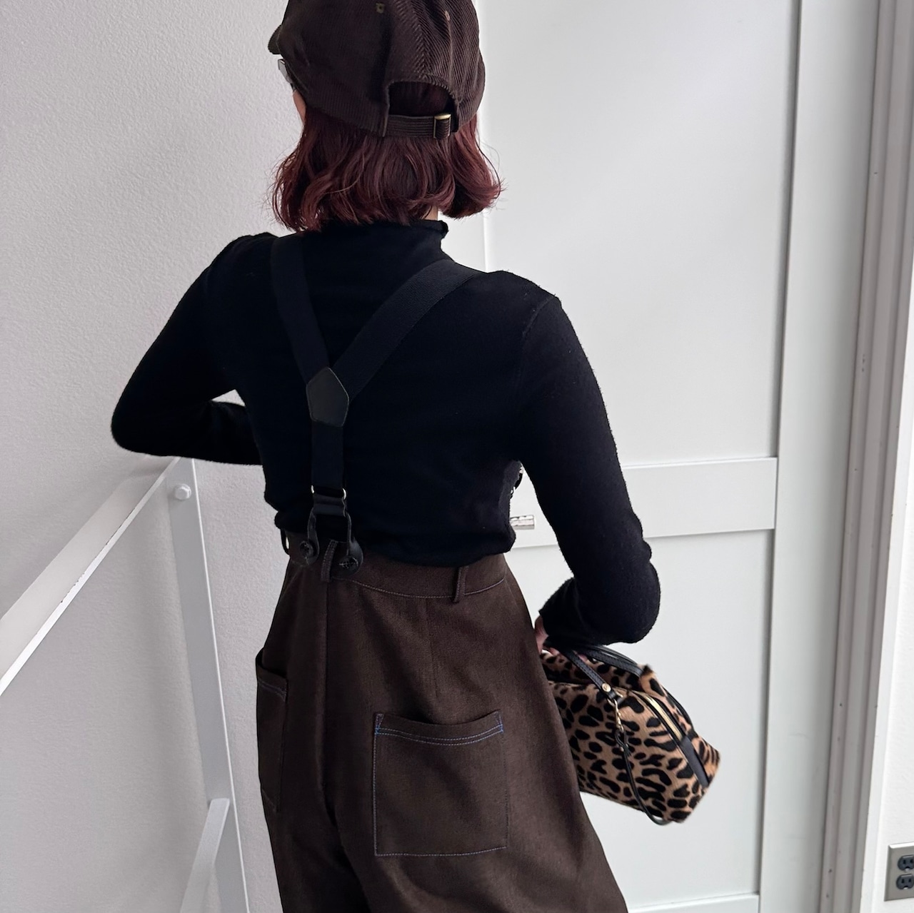 2025くしゅモック指穴knit/ブラック