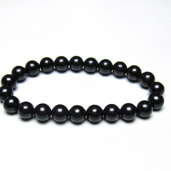 シュンガイト ブレスレット 8mm 一点物 メール便可 111-49693