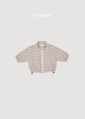 韓国子供服 / 26Autumn / 〖取寄〗valubebe / ハイチェック ジャンパー / ベビー服 / キッズ服 *6M~S*