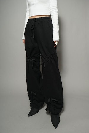 GATHER TIE SWEAT PANTS  (BLACK)  2402-22-81