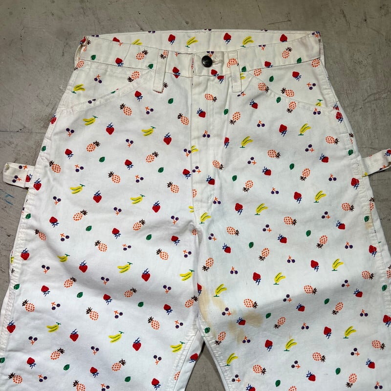 80's WASHINGTON DEE CEE プリントペインターパンツ フルーツ柄