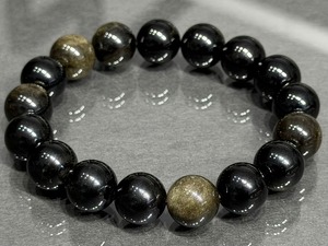 No.2584-6 ゴールデンオブシディアンブレスレット