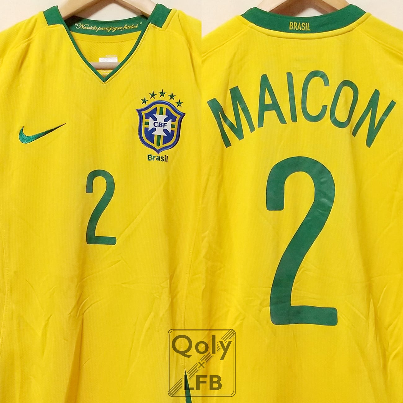 ブラジル代表 2008 Nike ホーム半袖 ユニフォーム #2 MAICON マイコン ...