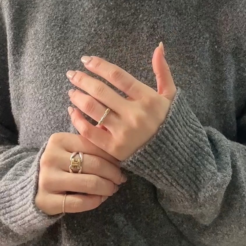 希少【TIFFANY&CO】【8-9号】2339 silver925×18KYGコイルリング8-9号