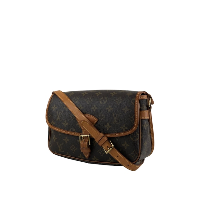 LOUIS VUITTON ルイヴィトン ソローニュ モノグラム ショルダーバッグ ブラウン フロントバックル レザー vintage ヴィンテージ オールド ijy8tn