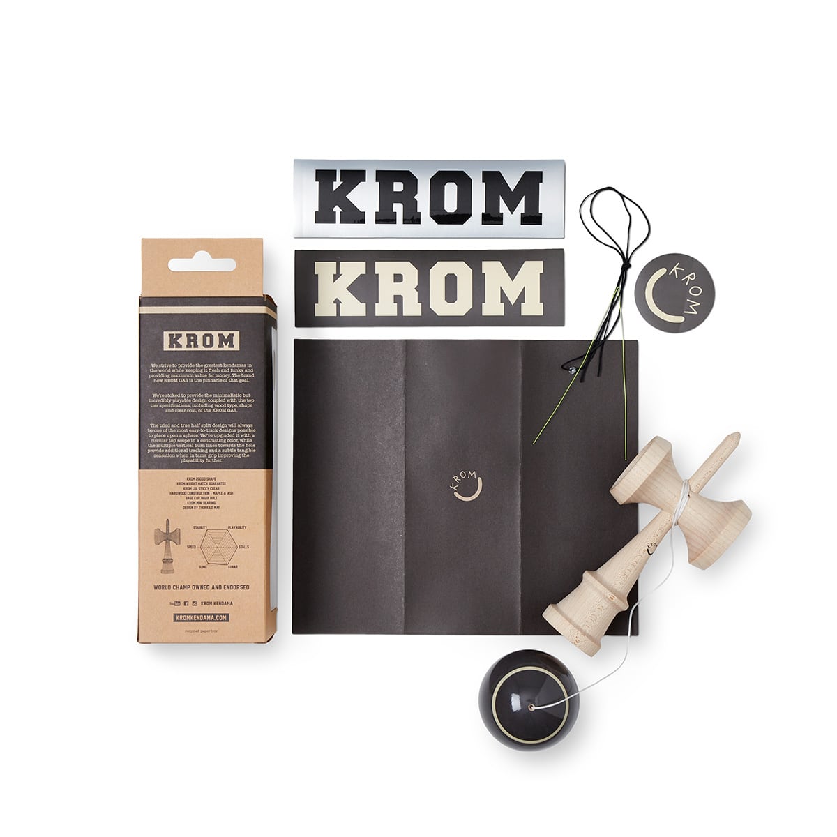 KROM - GAS - CHARCOAL けん玉 | KPS - Kendama Parts Shop - けん玉