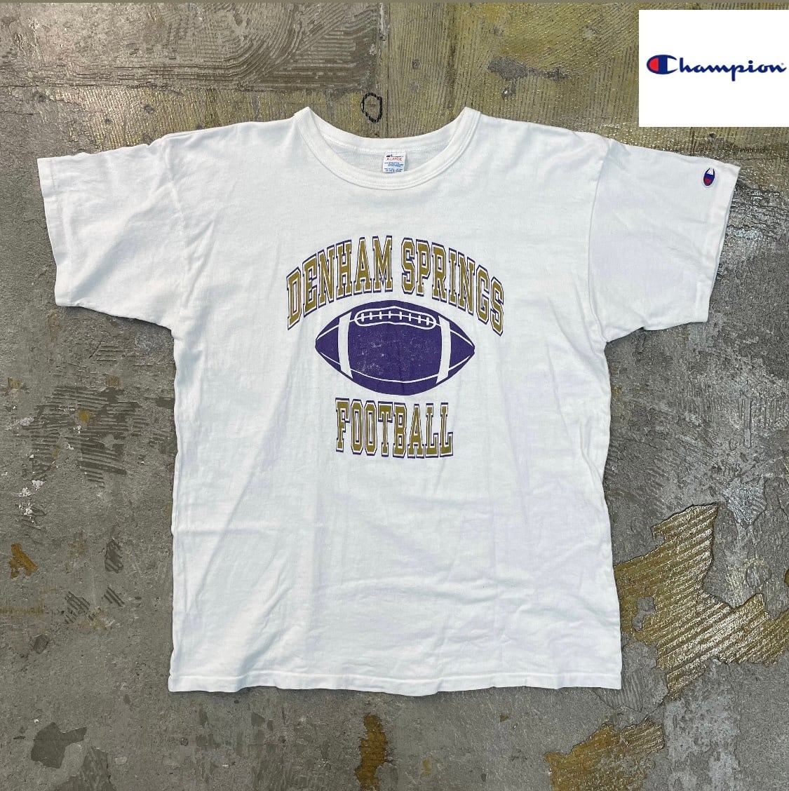 80s Champion チャンピオン フットボールtシャツ アメリカ製 80s Champion チャンピオン USA製フットボールTシャツ | used&vintage