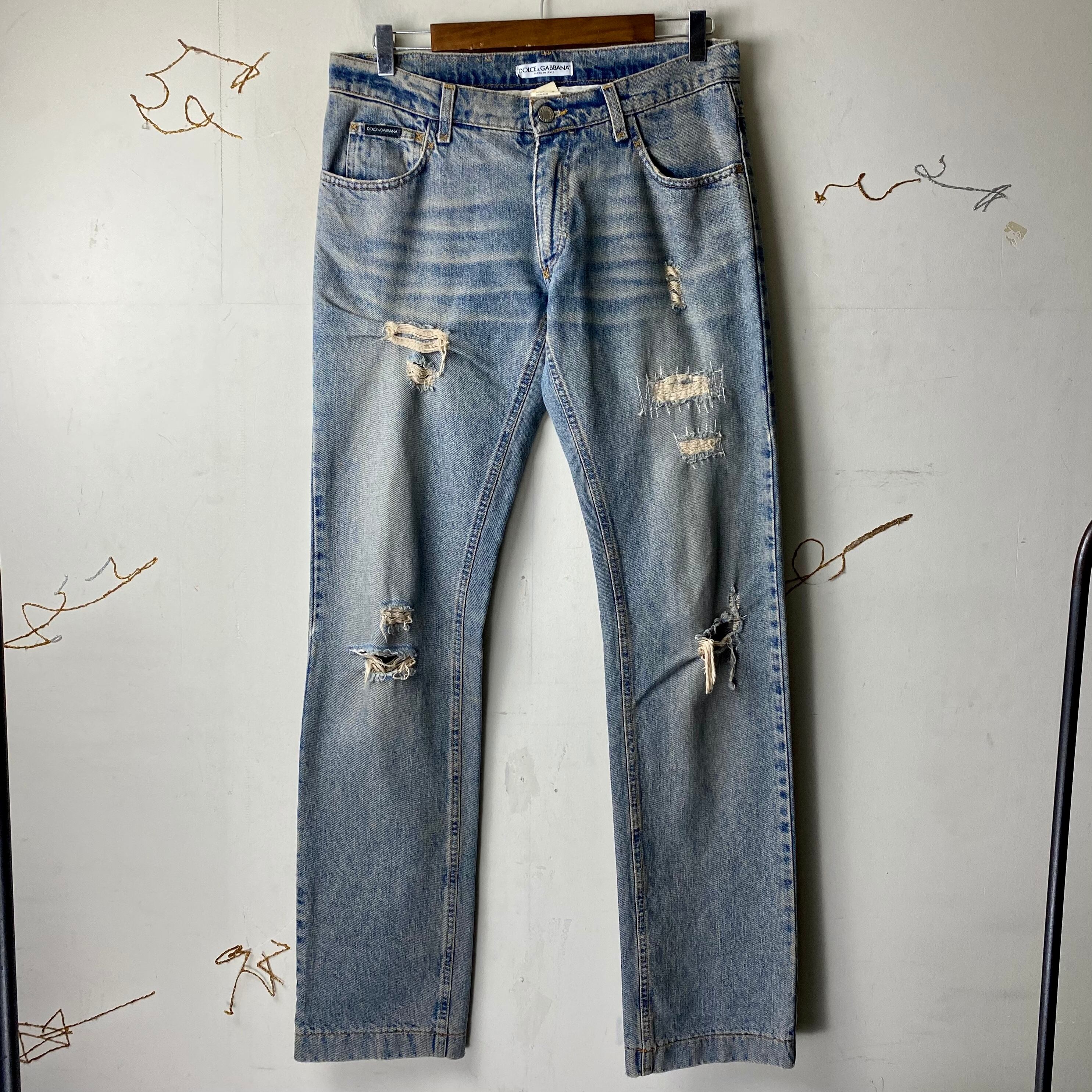 vintage DOLCE&GABBANA distressed denim pants | NOIR ONLINE