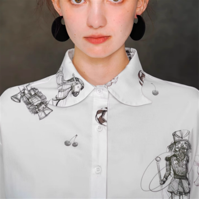 【Camoooni】レトロプリントシャツ 2color 10828