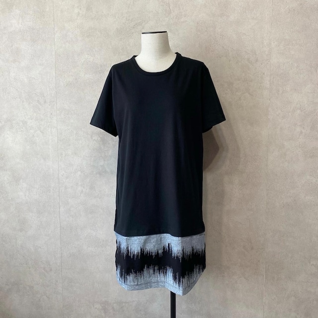 Side slit Tshirt / sound wave【AS SUPERSONIC】