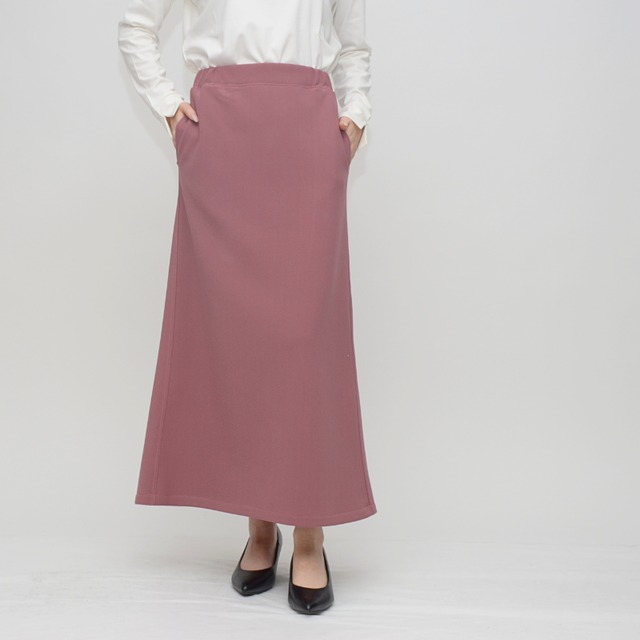 【激おススメ！】梨地裏起毛 美シルエットフレアスカート ‐ LER-25140 スモーキーピンク ‐