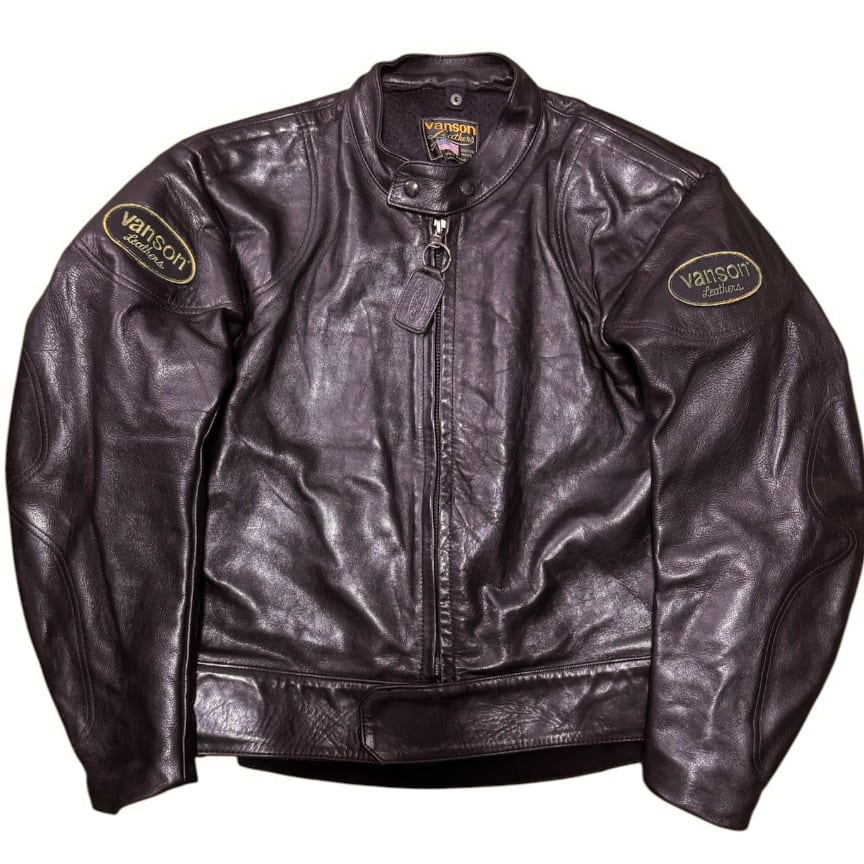 雰囲気抜群/ビッグサイズ44】 美品 USA製 VANSON ENF 本革 エン