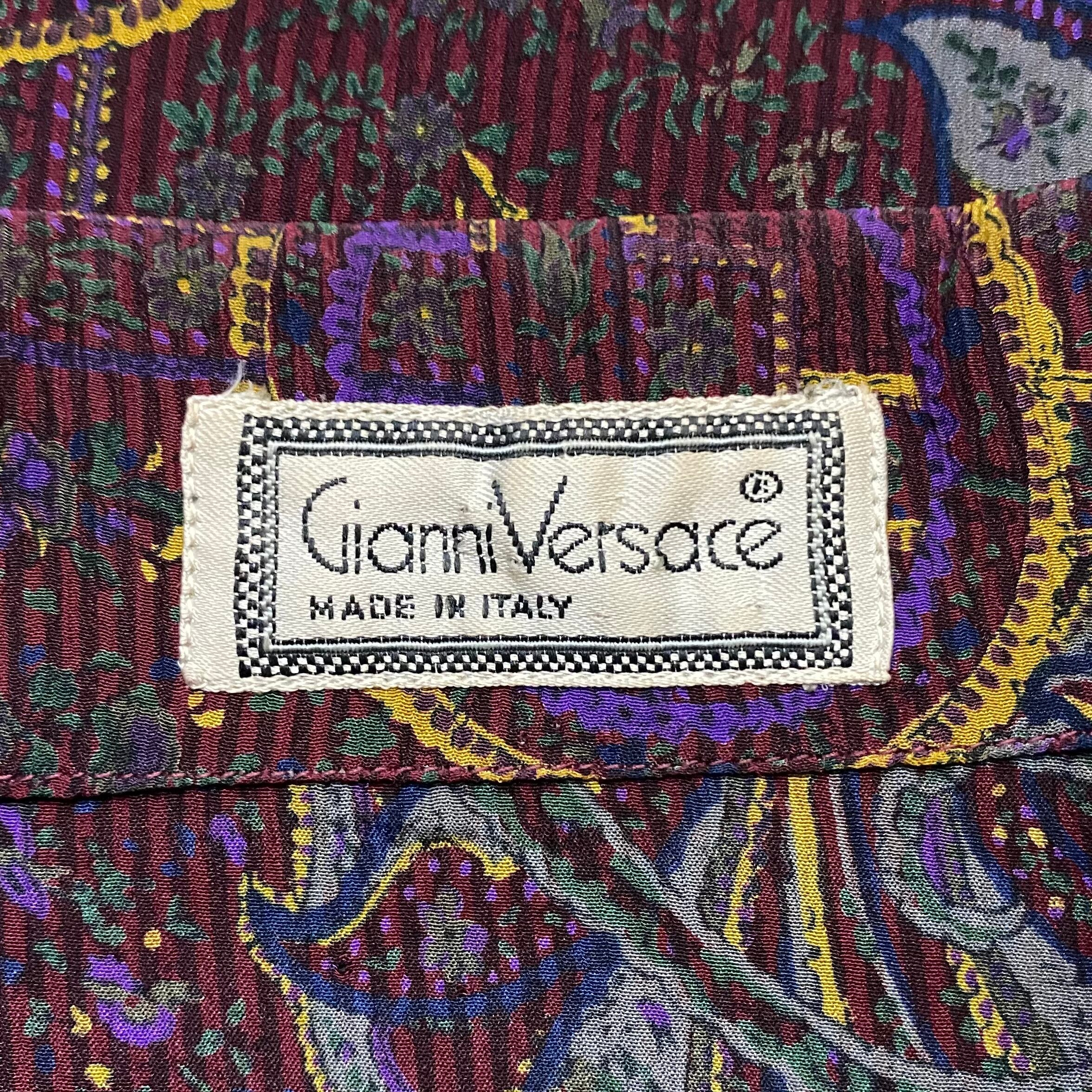 vintage 1980's GIANNI VERSACE paisley pattern silk shirt | NOIR ONLINE