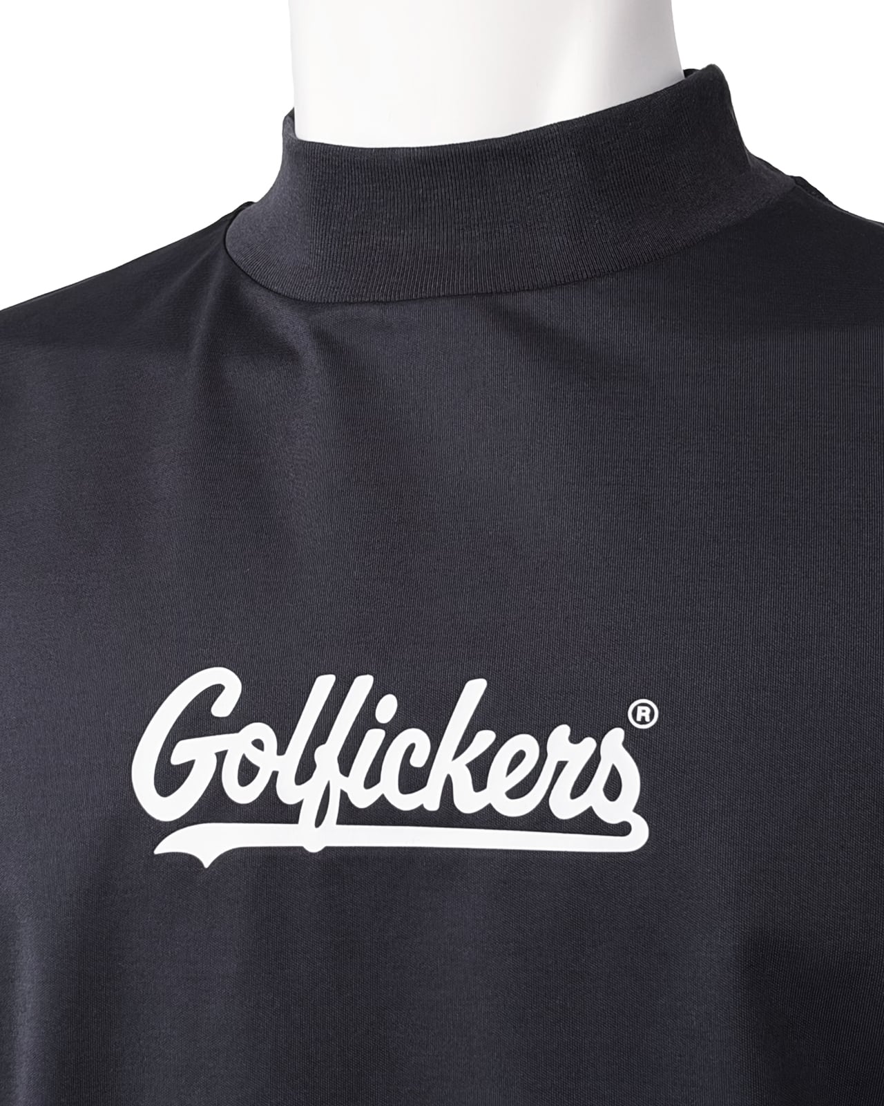 HOLE 708] ストレッチ長袖モックネック -Black- | Golfickers