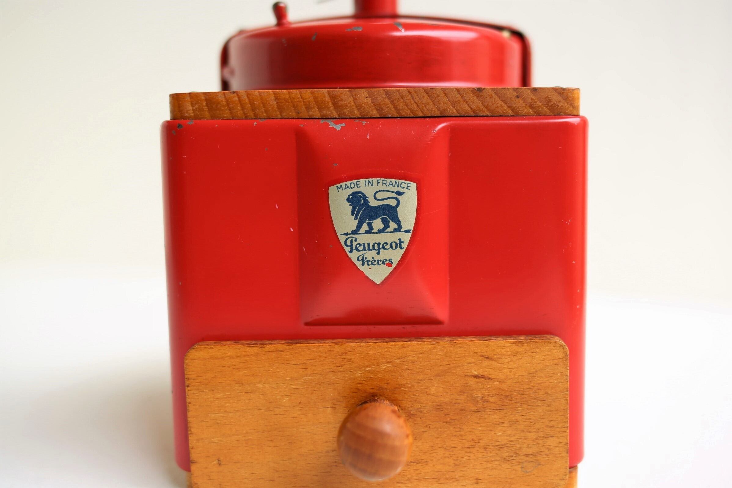 あやめ【か10】20 フランスアンティーク　コーヒーミル赤 PEUGEOT フランス プジョー社 アンティークコーヒーミル、コーヒー