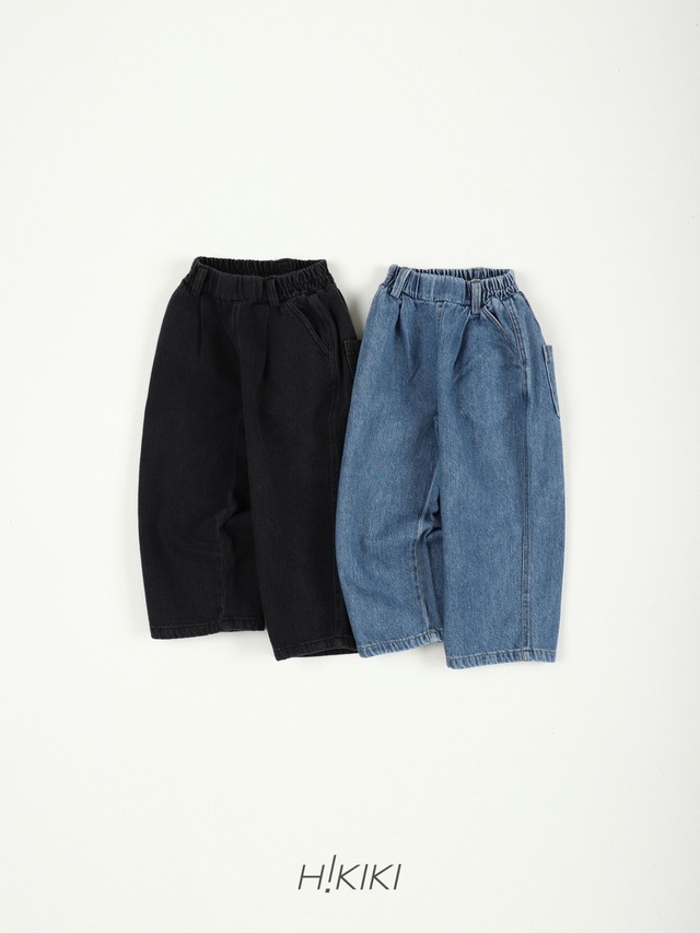 【取寄】hikiki｜denim wide pants｜デニムワイドパンツ｜5-19｜kids&jr｜26 spring