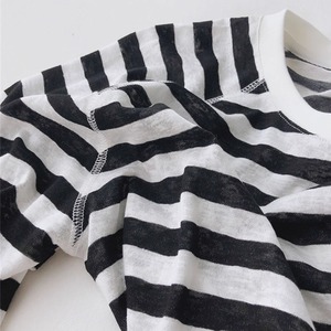 ボーダー柄ロングスリーブシャツ   F0023