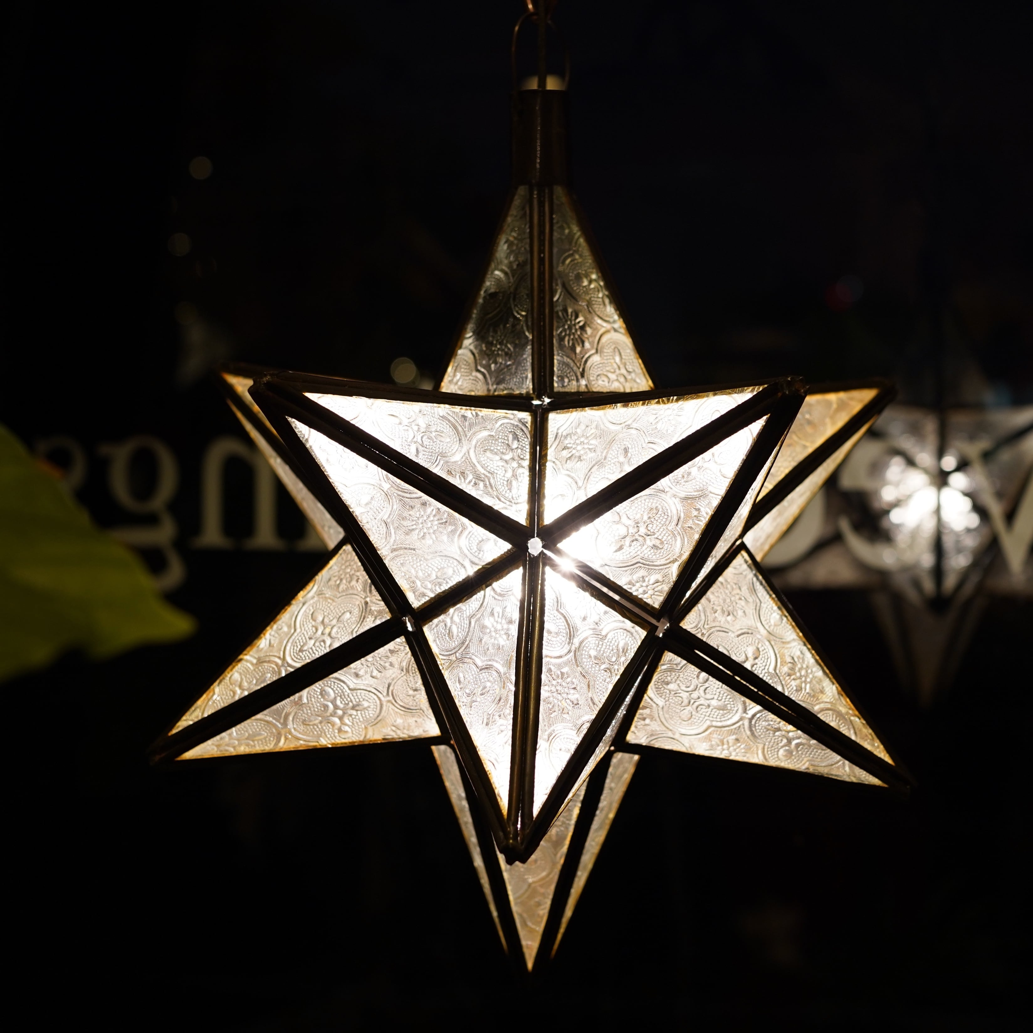 モロッカンガラススターシェードライト ホワイトS