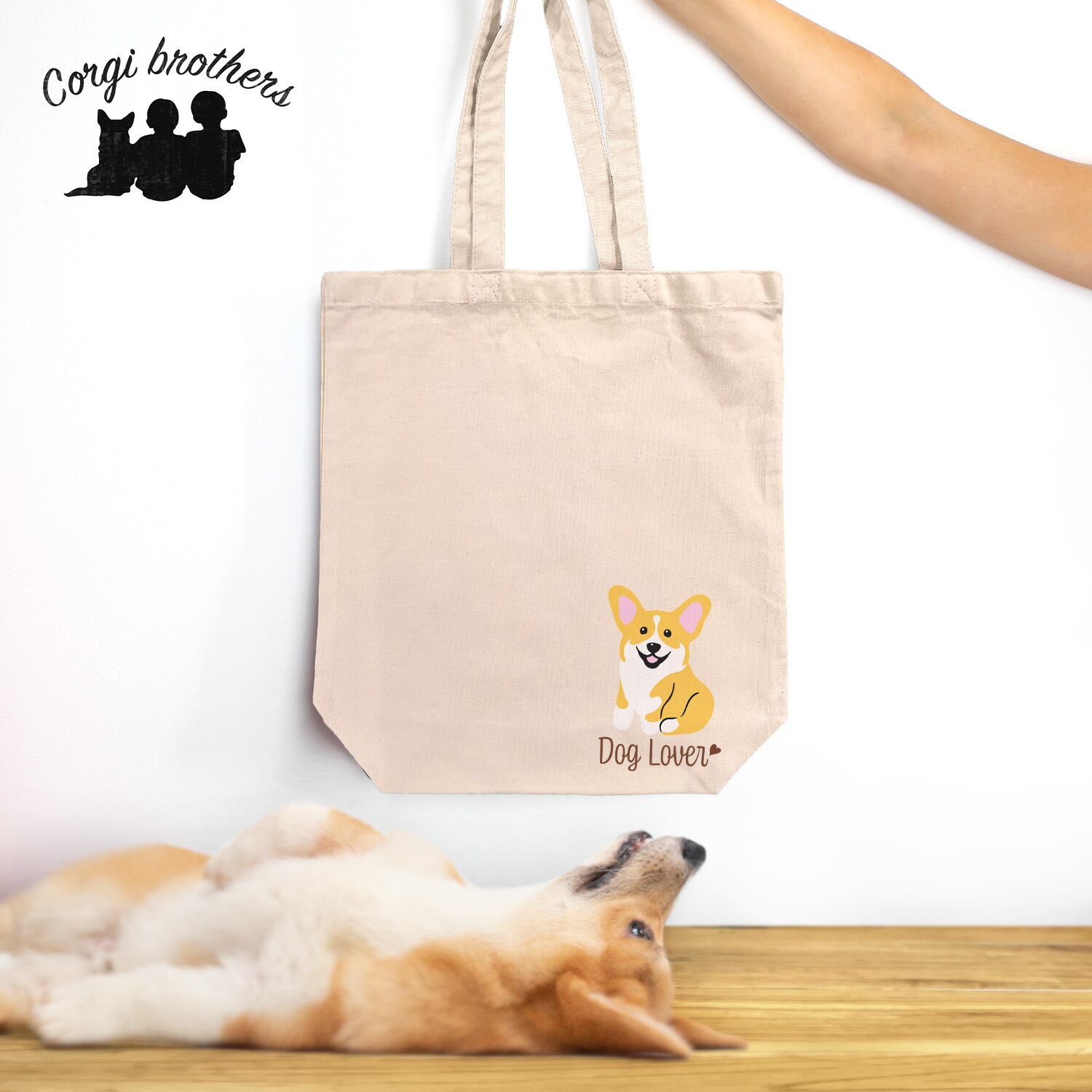 ダックスフンド シンプル柄 毛色7色 】 キャンバス トートバッグ 犬