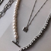 イニシャル　シルバーネックレス［SRN013］