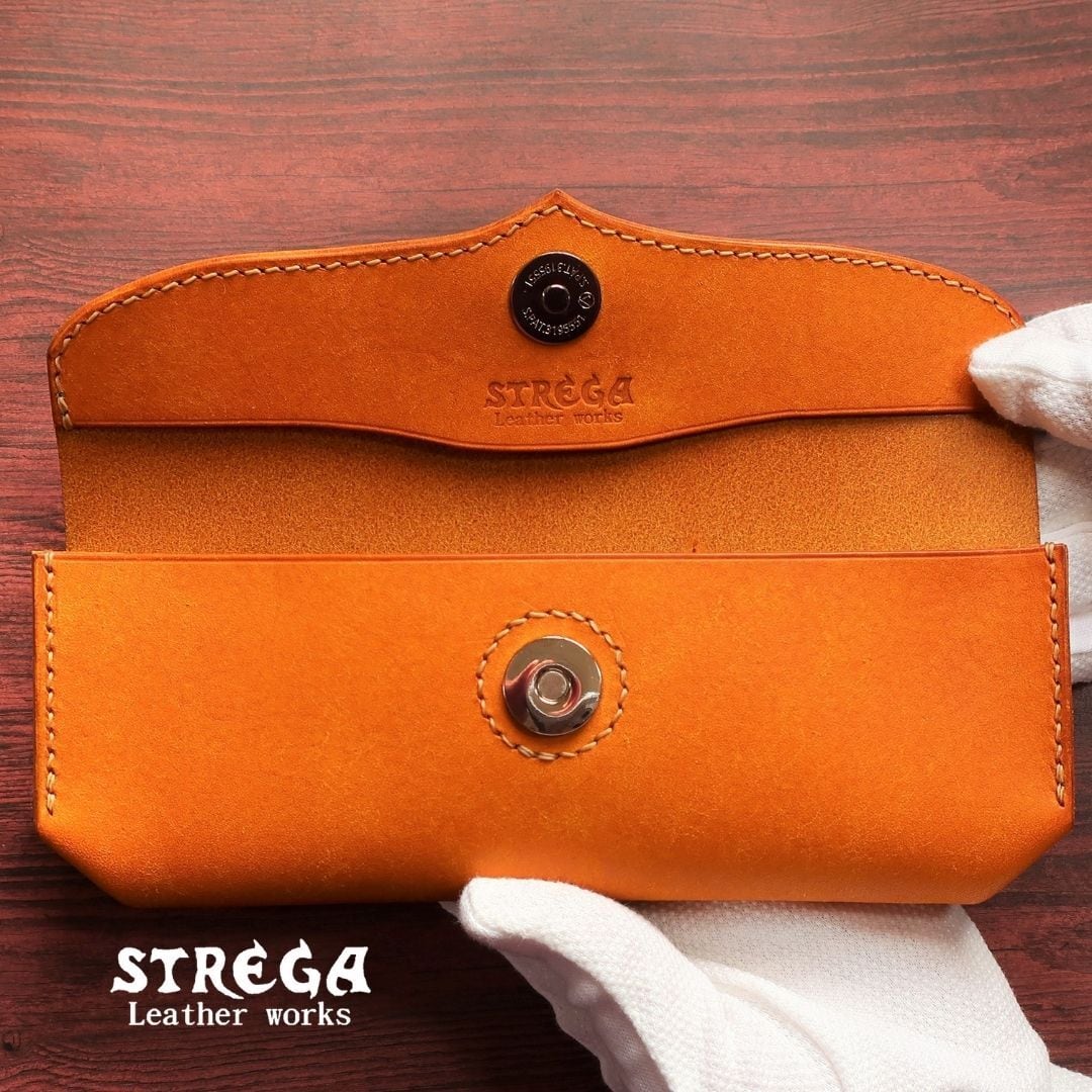 ペンケース イタリアンレザー マルゴー イエロー | STREGA Leather works