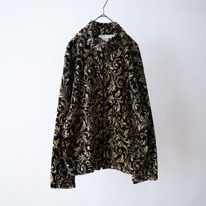 full art design zip-up fleece blouson