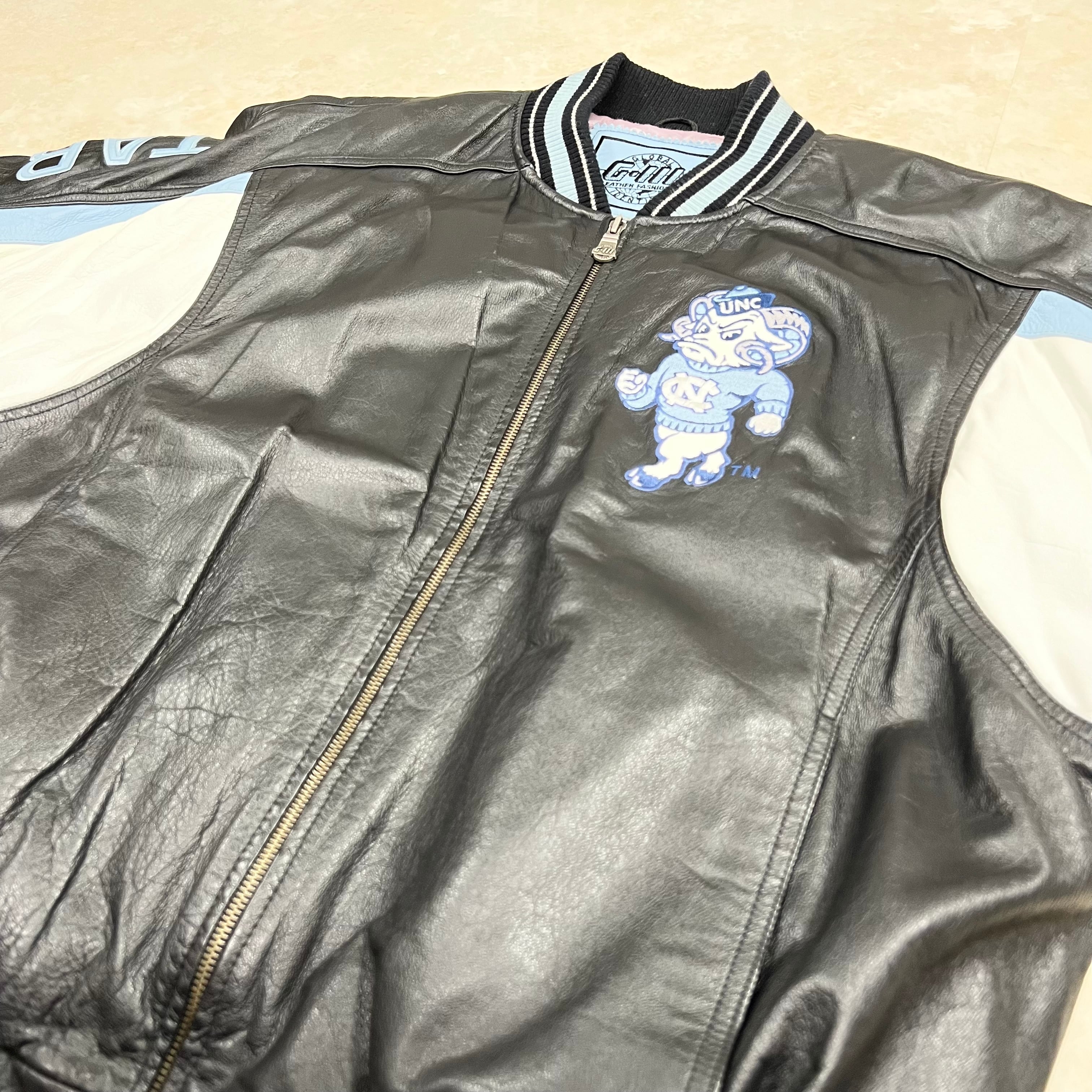 90' North Carolina leather jacket blouson BLACK XL | savvy 90' North Carolina leather jacket blouson BLACK XL | savvy
