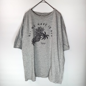 エゼキエル　クルーネック　プリントTシャツ　半袖　オーバーサイズ　グレー　XL