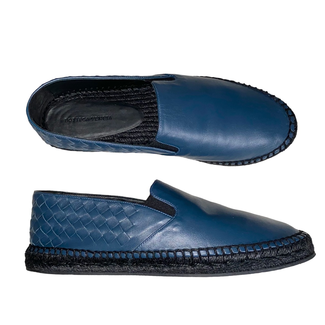BOTTEGA VENETA blue leather espadrilles shoes